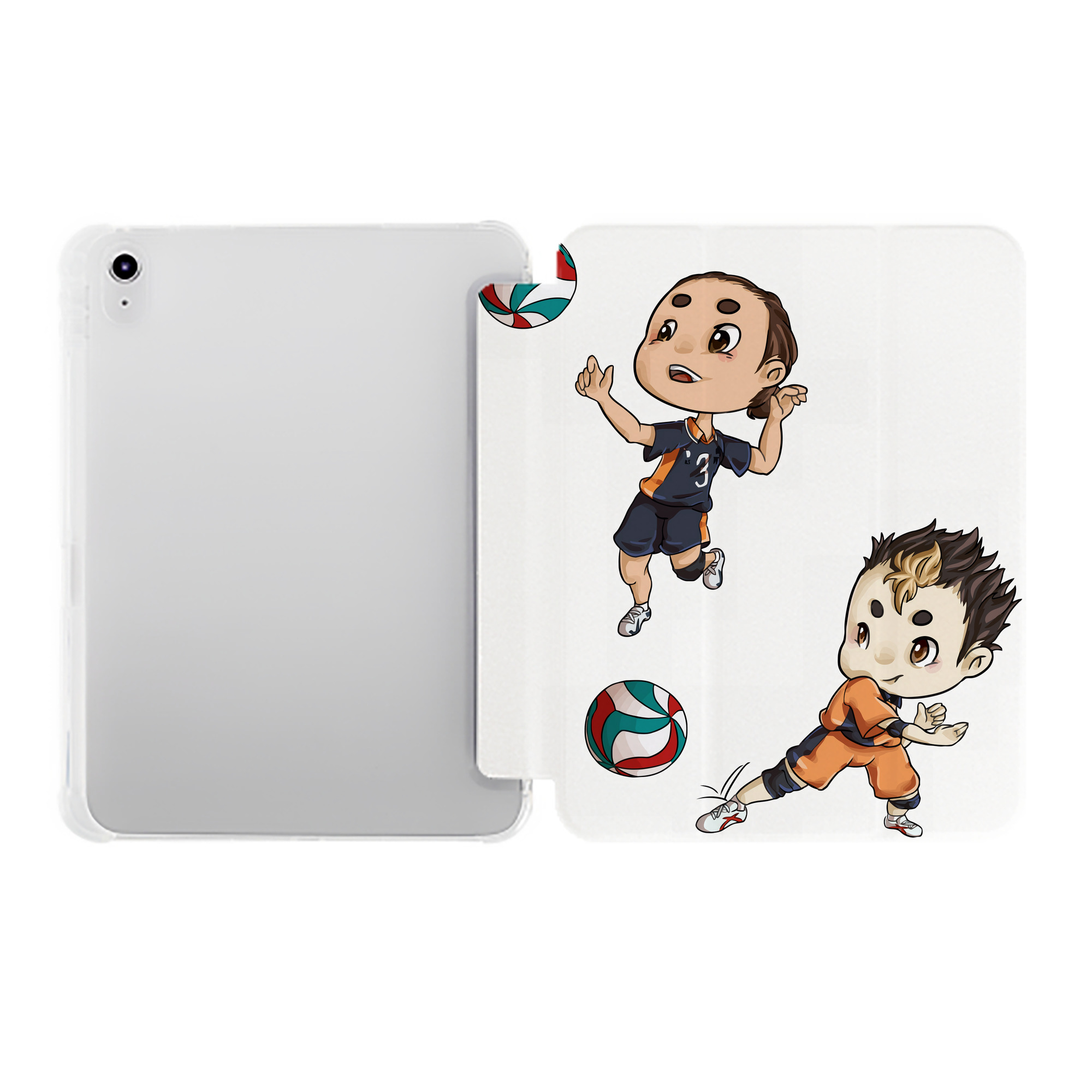 （画像用） ハイキュー!! Haikyu!! IPad ケース ペン収納付き 三つ折りスタンド PUレザー×シリコン 対応機種9.5/10.5/10.9インチ